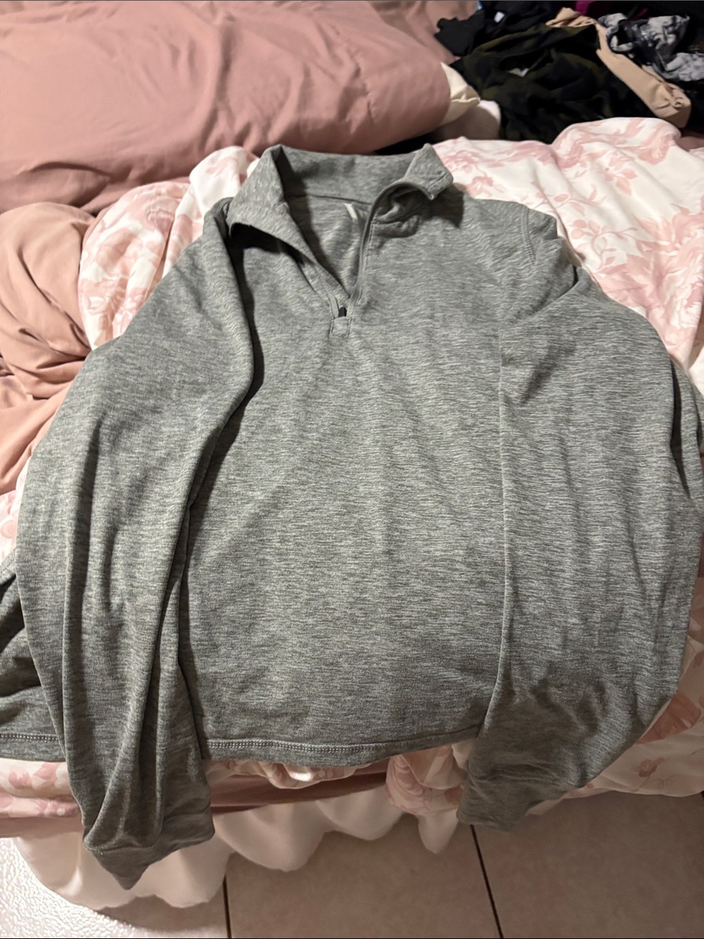 Vuori Heather Gray Quarter-Zip Pullover Jacket